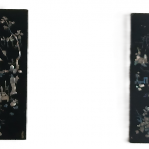 Art décoratif, tableaux, les 4 saisons chinoises en nacre sur bois laqué