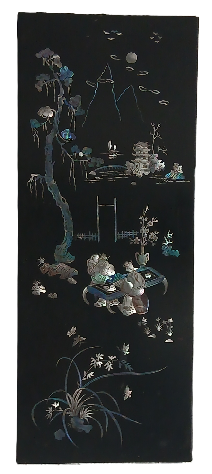 Art décoratif, tableaux, les 4 saisons chinoises en nacre sur bois laqué – Image 2