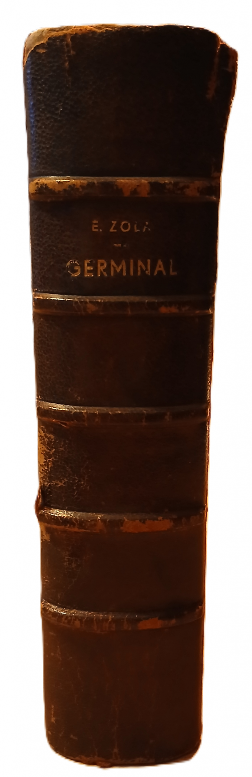 Emile Zola – Germinal – Livre ancien reliure cuir (1928) – BERNOUARD
