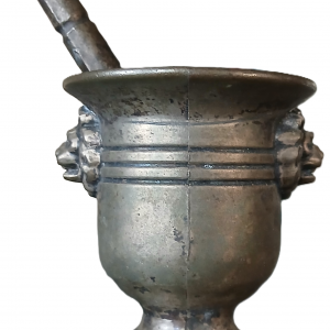 Mini mortier pilon en métal argenté