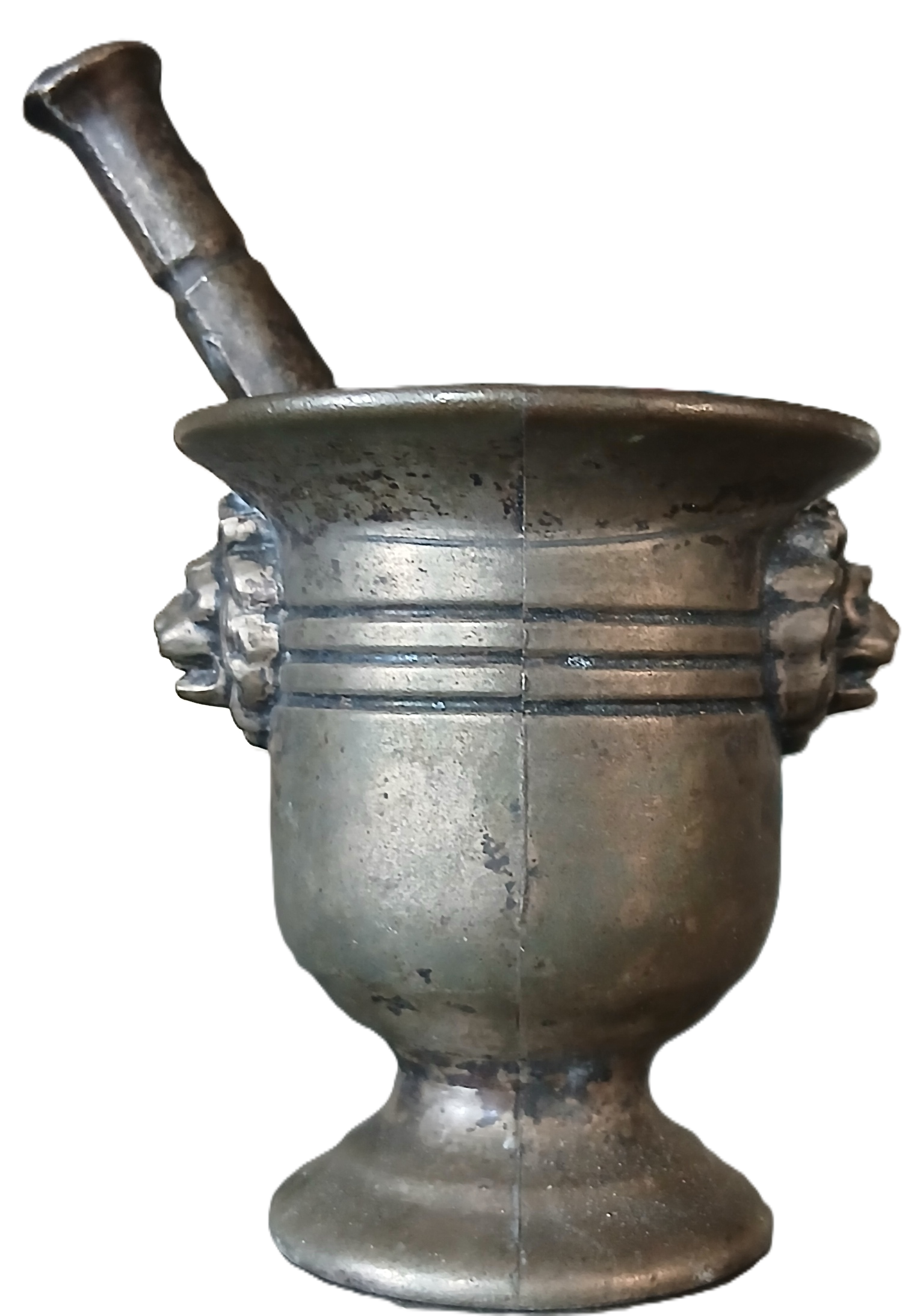 Mini mortier pilon en métal argenté