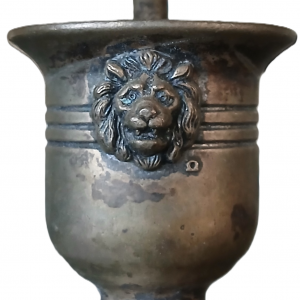 Mini mortier pilon en métal argenté