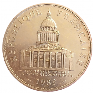 100 francs argent type Panthéon 1988
