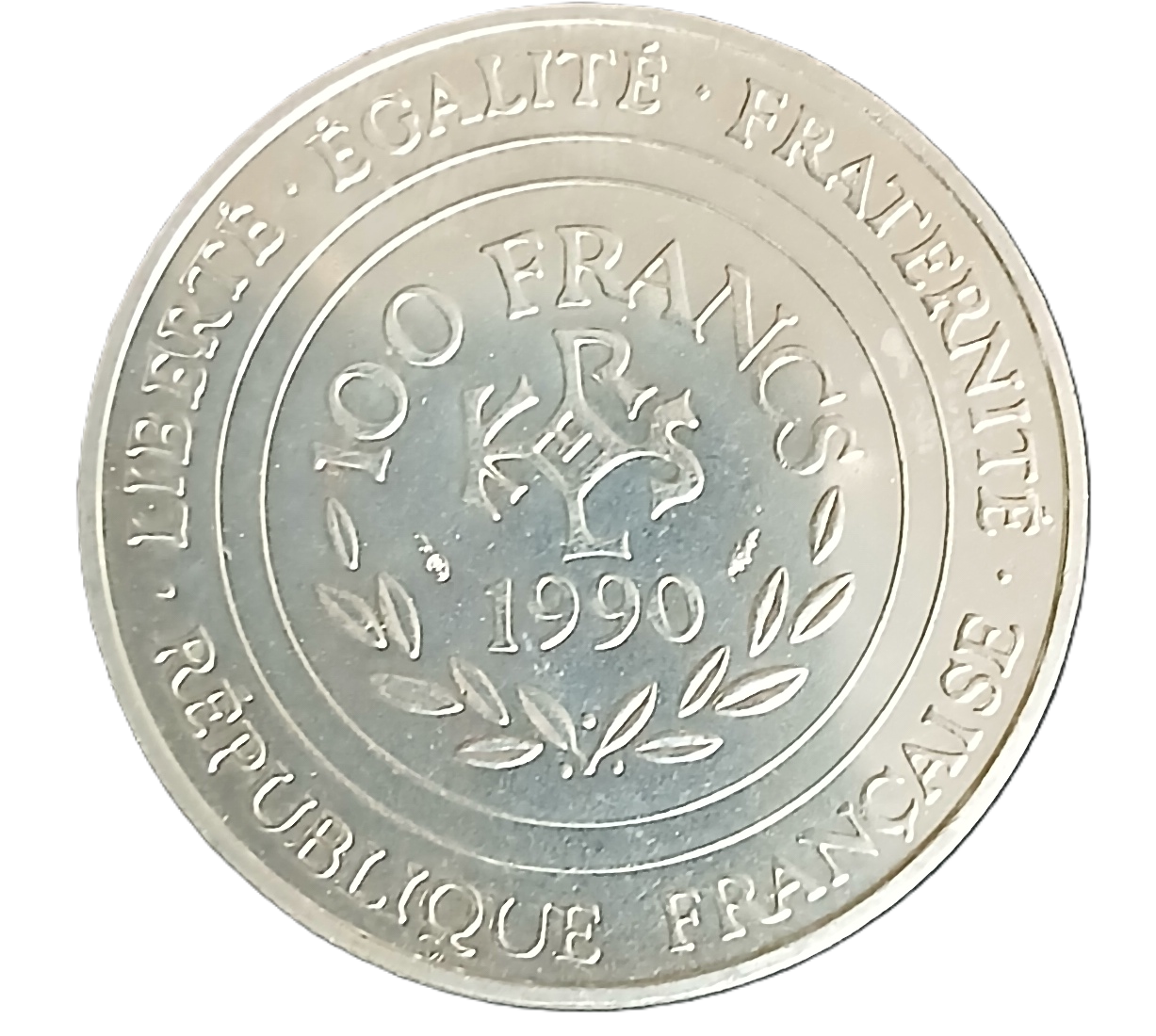 100 francs argent type Charlemagne 1990