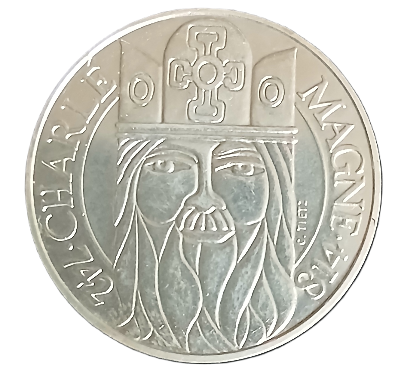100 francs argent type Charlemagne 1990 – Image 2
