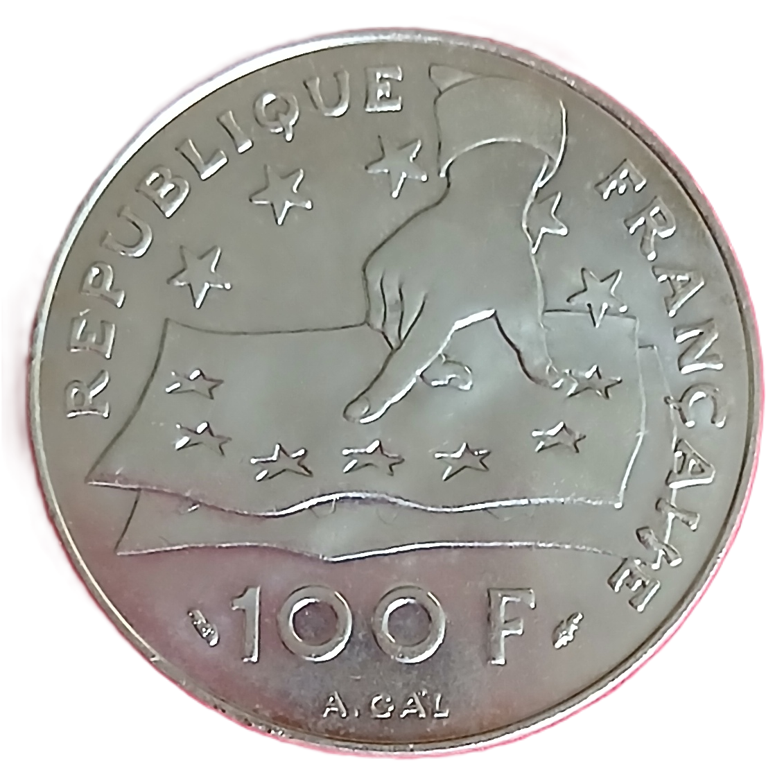 100 francs argent type Descartes 1991