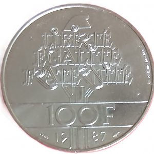 100 francs argent type Egalité Lafayette 1987