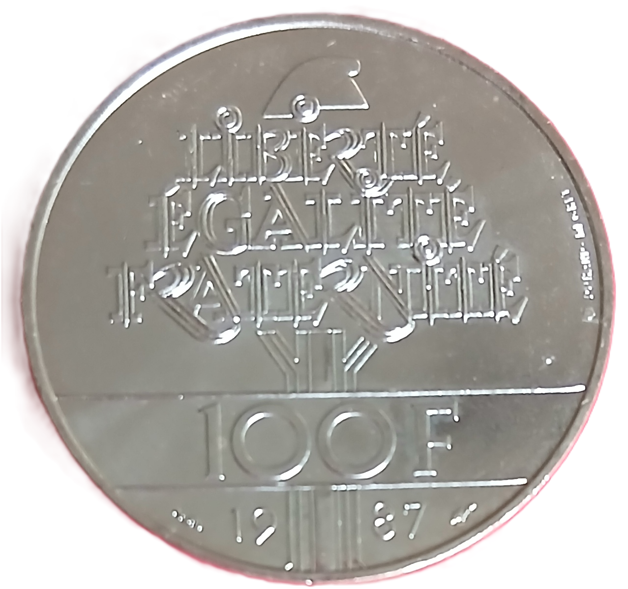 100 francs argent type Egalité Lafayette 1987