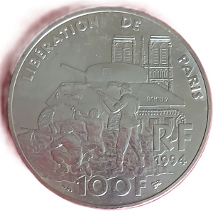 100 francs argent type Libération 1994