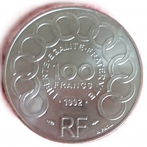 100 francs argent type Monnet 1992