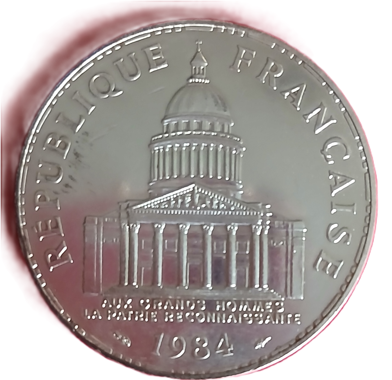 100 francs argent type Panthéon 1984 – Image 2
