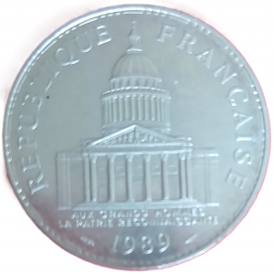 100 francs argent type Panthéon 1989