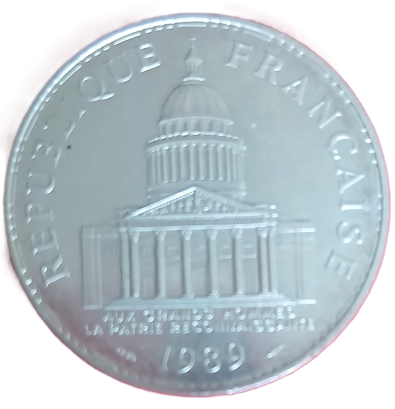 100 francs argent type Panthéon 1989 – Image 2