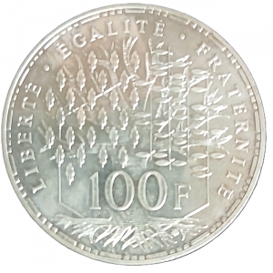 100 francs argent type Panthéon 1985