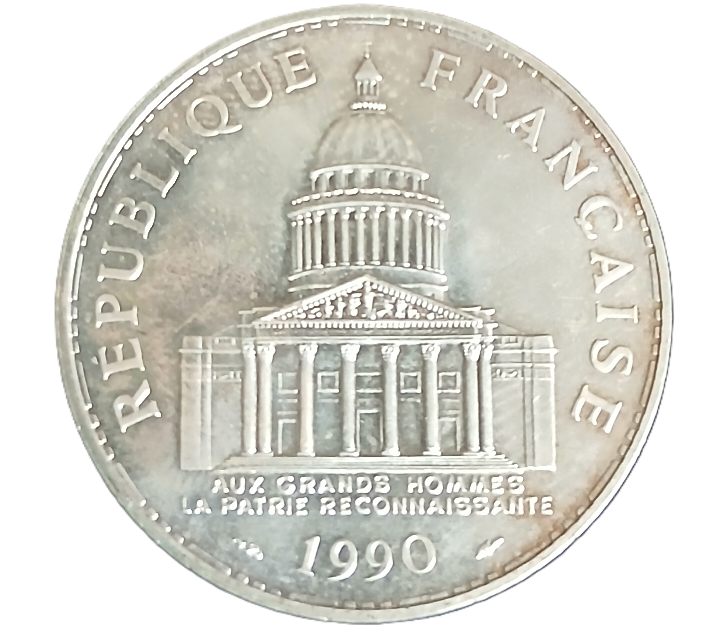 100 francs argent type Panthéon 1990 – Image 2