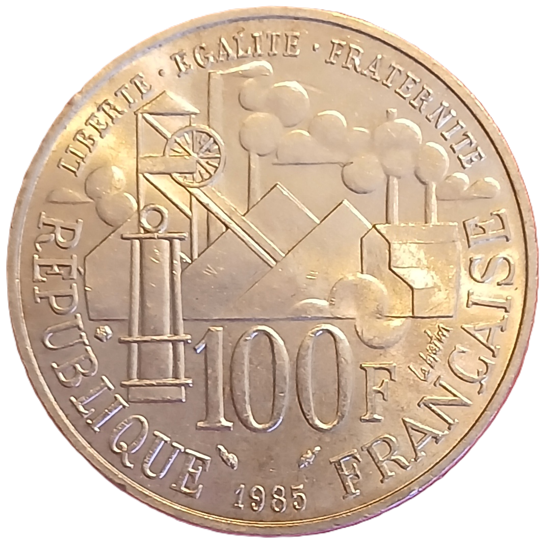 100 francs argent type Zola 1985