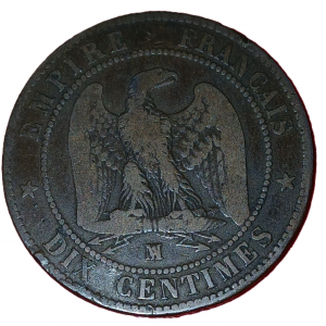 10 centimes Napoléon III tête nue 1855 MA ancre