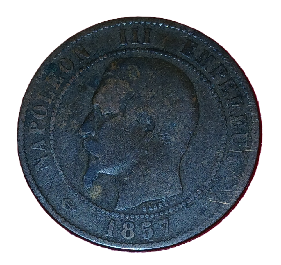10 centimes Napoléon III tête nue 1857 MA – Image 2