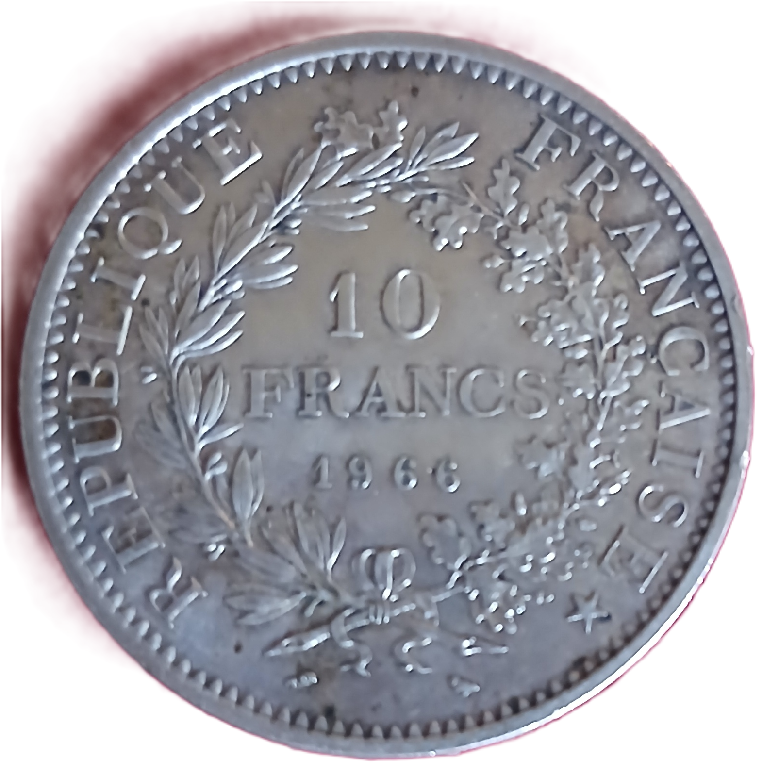 10 francs argent type Hercule 1966 à l'accent