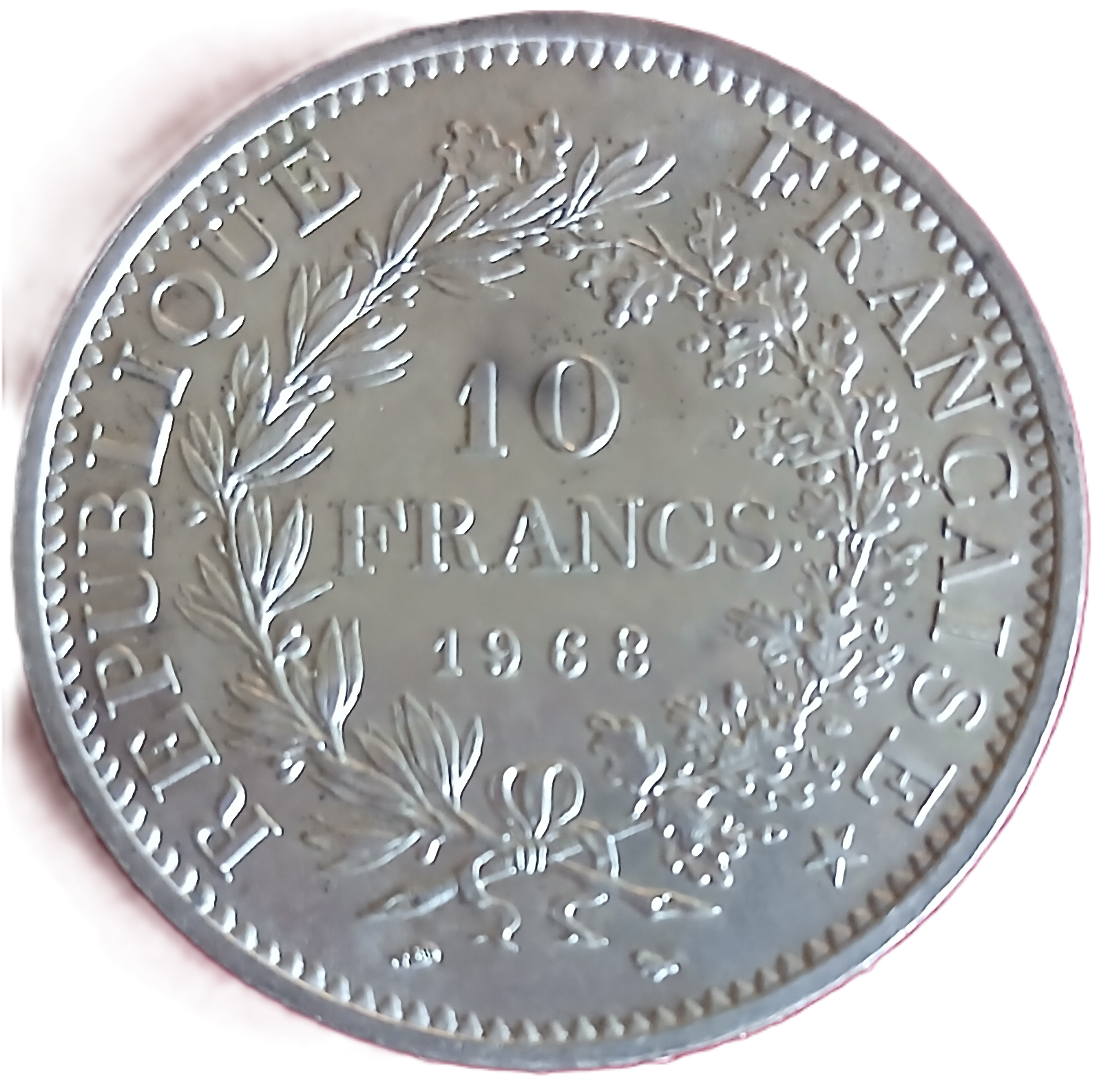 10 francs argent type Hercule 1968 à l'accent