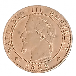 1 centime type Napoléon III tête laurée 1862 A