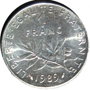 1 franc type Semeuse de 1989