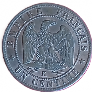 1 centime type Napoléon III tête laurée 1861 K