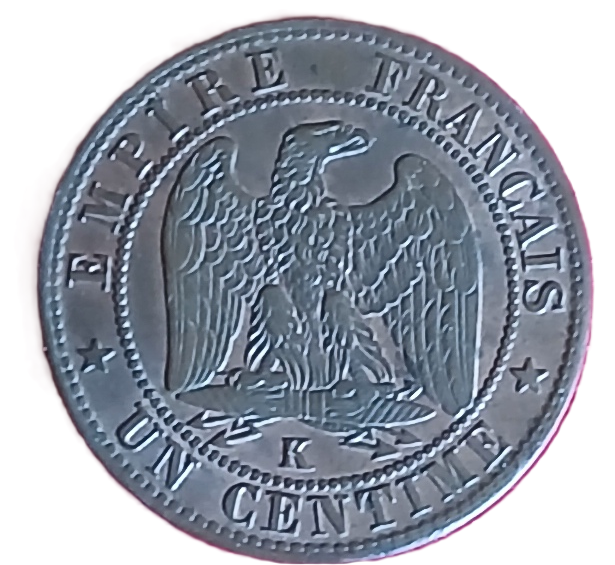 1 centime type Napoléon III tête laurée 1861 K