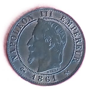 1 centime type Napoléon III tête laurée 1861 K