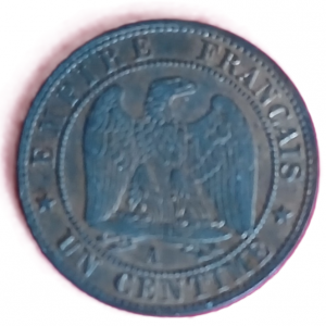 1 centime type Napoléon III tête nue 1853 A