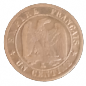 1 centime type Napoléon III tête laurée 1862 K