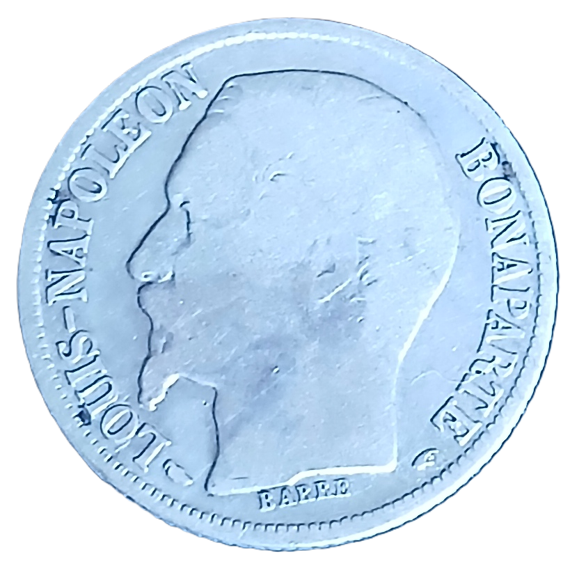 1 franc argent Louis-Napoléon Bonaparte 1852 A – Image 2