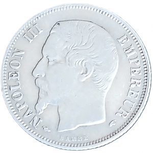 1 franc argent Napoléon III tête nue de 1854 A