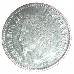 20 centimes argent Napoléon III tête laurée grand module 1868 A