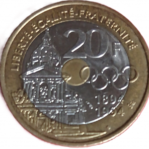 20 francs Pierre de Coubertin 1994
