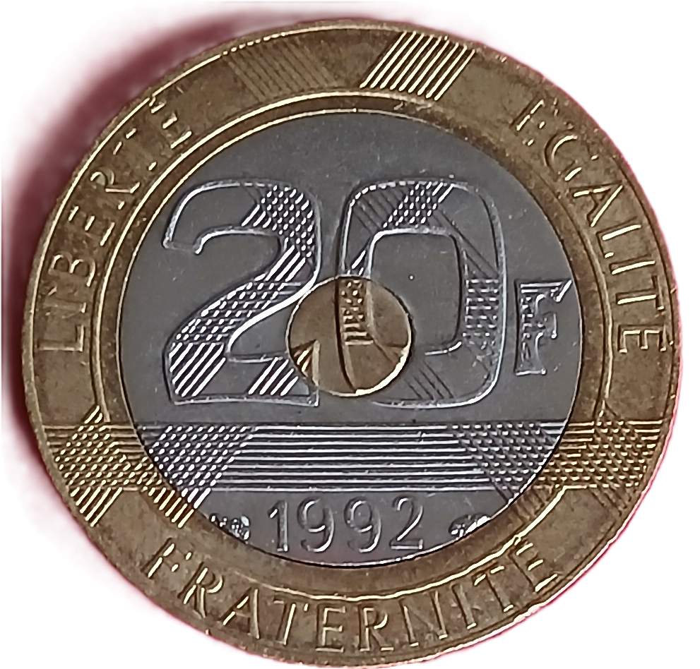 20 francs Mont Saint Michel 1992 V ouvert