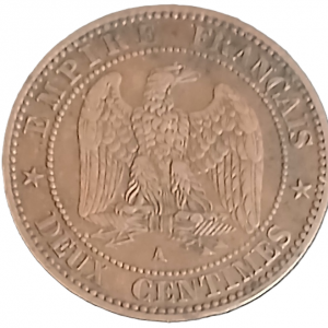 2 centimes Napoléon III tête laurée 1861 A