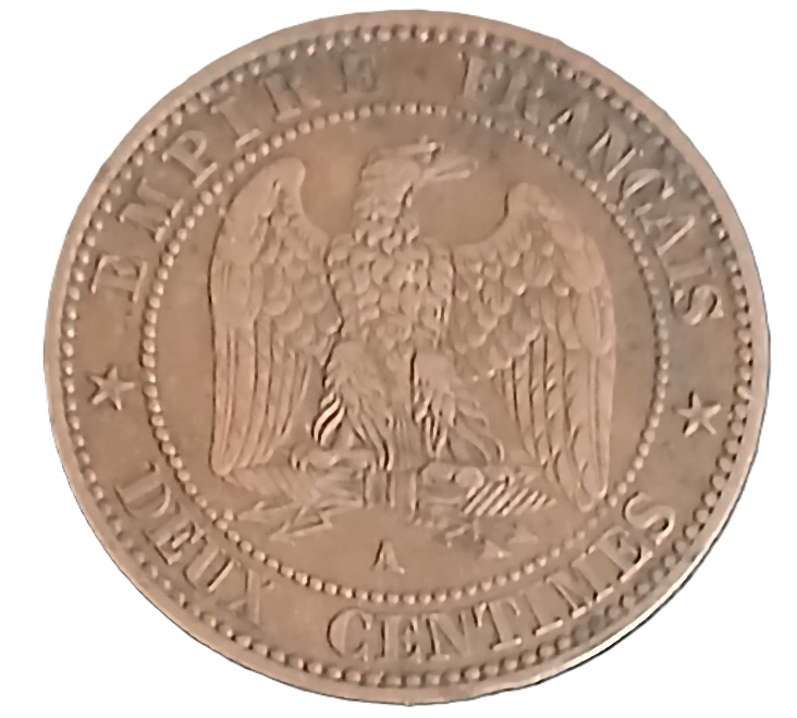 2 centimes Napoléon III tête laurée 1861 A