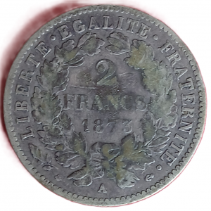 2 francs argent type Cérès 1873 A