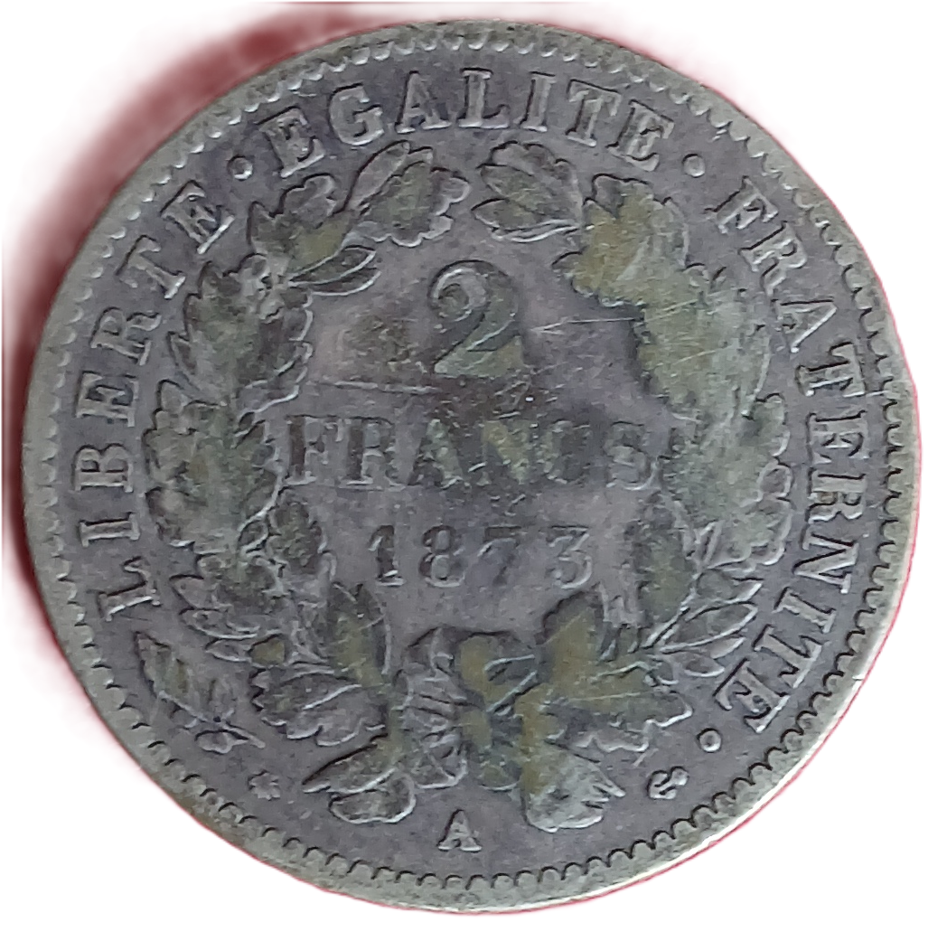 2 francs argent type Cérès 1873 A
