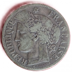 2 francs argent type Cérès 1873 A