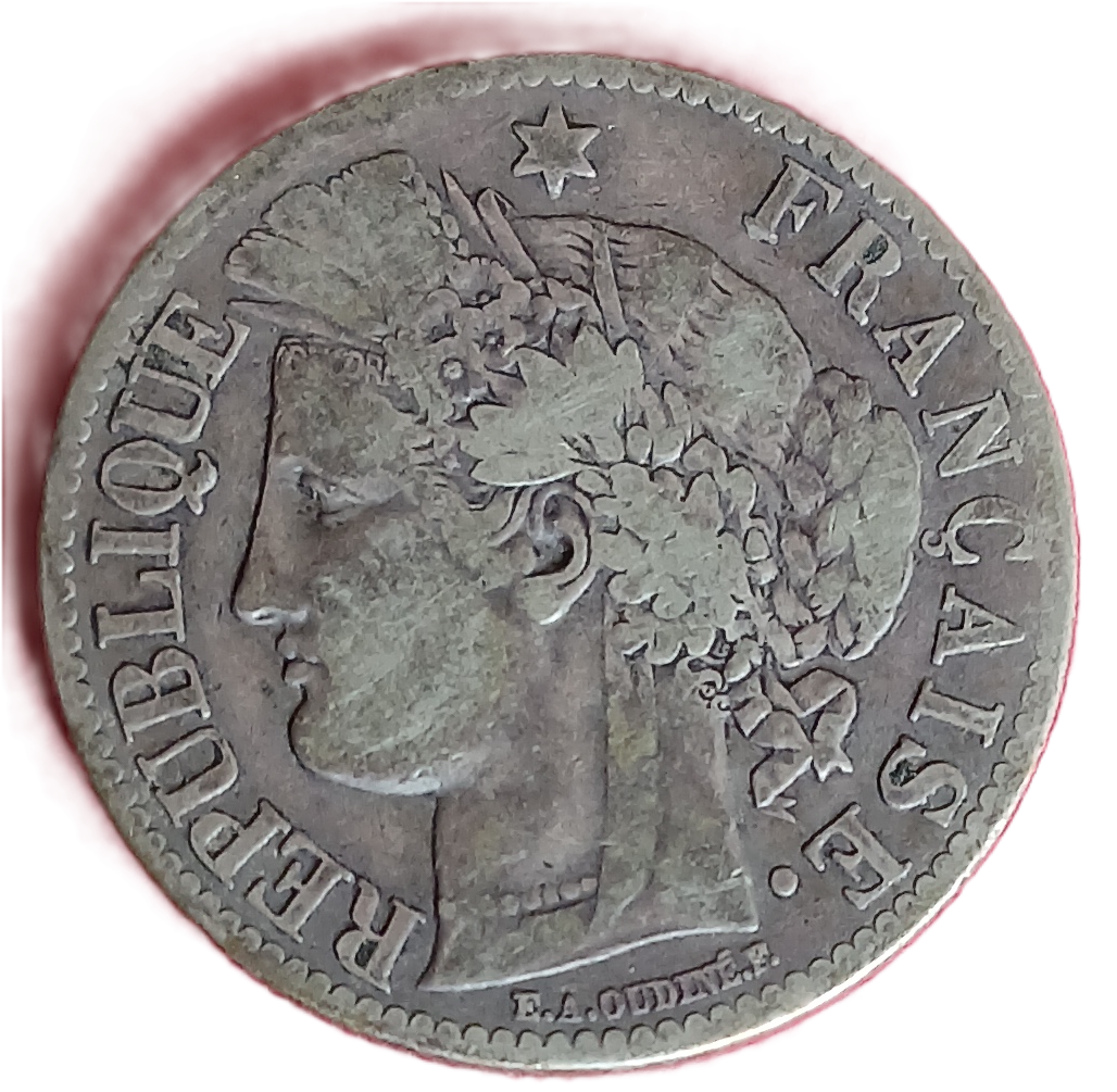 2 francs argent type Cérès 1873 A – Image 2