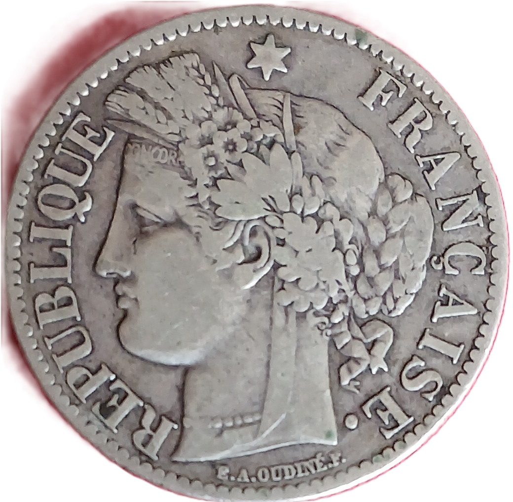 2 francs argent type Cérès 1881 A – Image 2