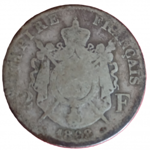 2 francs Napoléon III tête laurée 1868 A