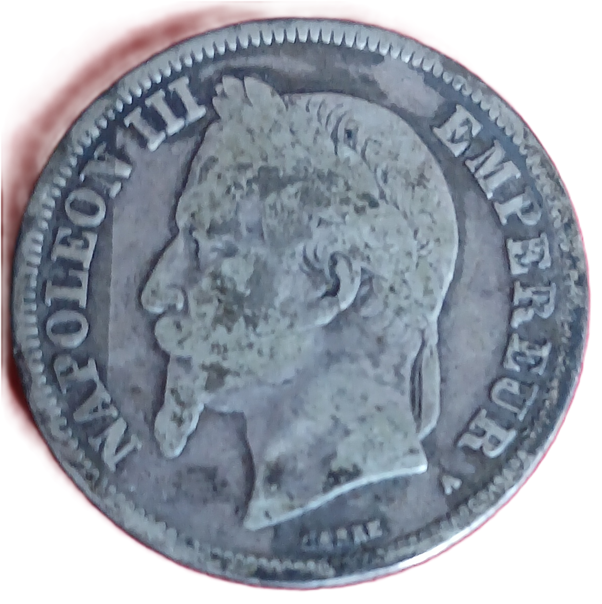 2 francs Napoléon III tête laurée 1869 A – Image 2
