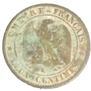 2 centimes Napoléon III tête nue 1855 K chien