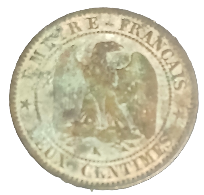 2 centimes Napoléon III tête nue 1855 K chien