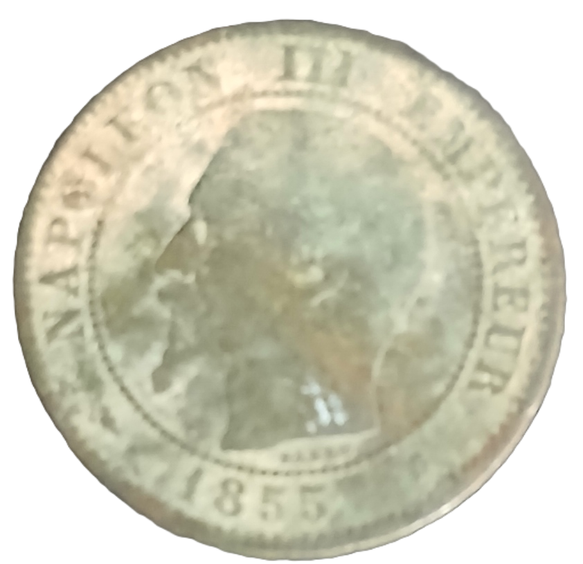 2 centimes Napoléon III tête nue 1855 K chien – Image 2