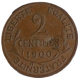 2 centimes type Dupuis 1900