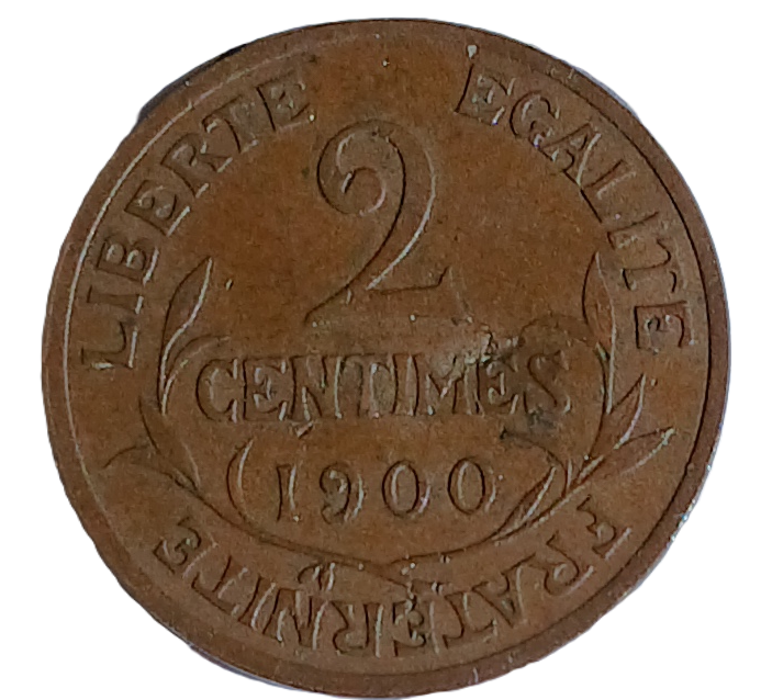 2 centimes type Dupuis 1900